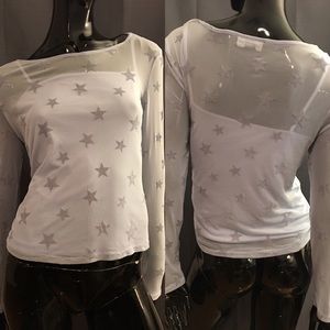 **FINAL PRICE** Retro 90s Joe Boxer Sheer Star Top - Medium - RARE